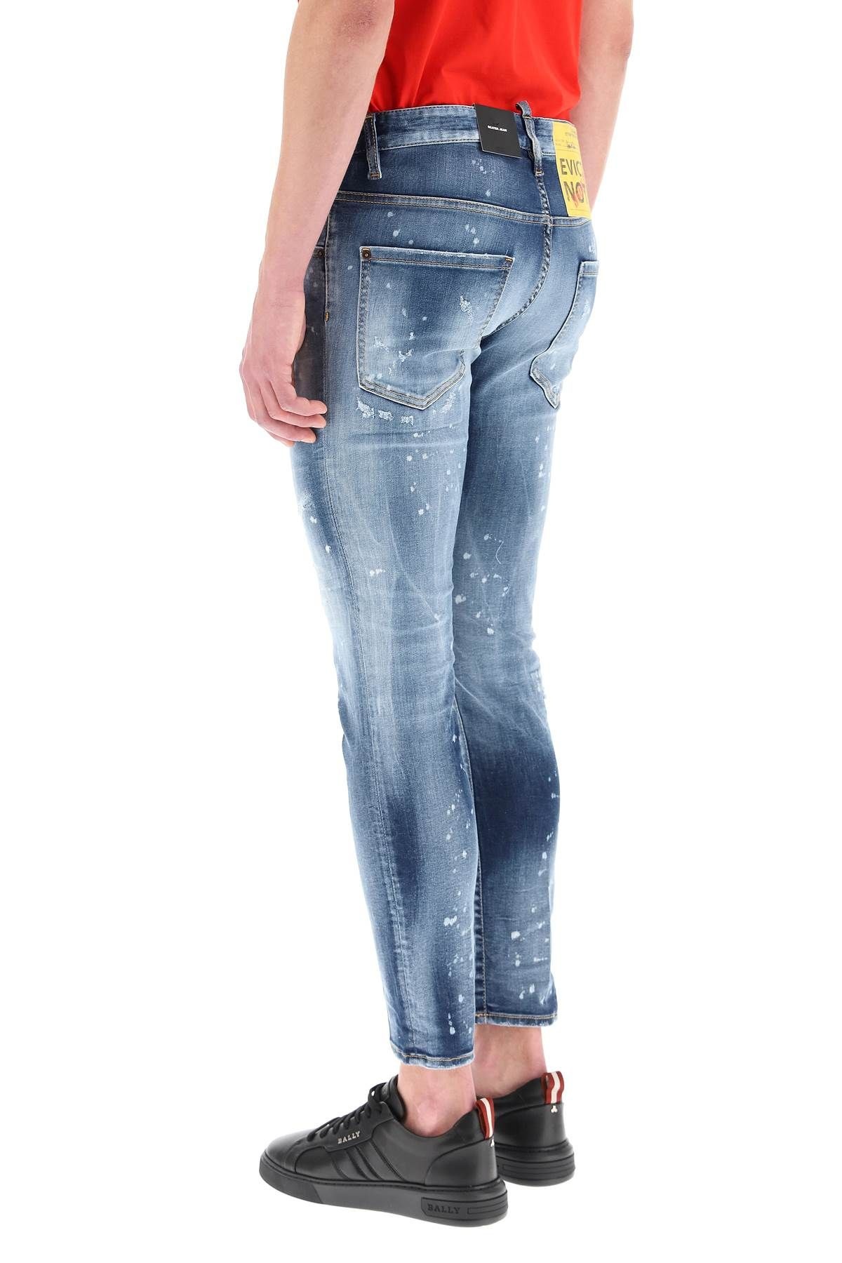 MEDIUM SPOTTY WASH SKATER JEANS - 4