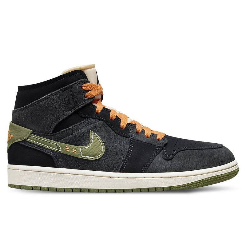 AIR JORDAN 1 MID SE CRAFT - ANTHRACITE/SKY J LIGHT OLIVE/BLACK - 1