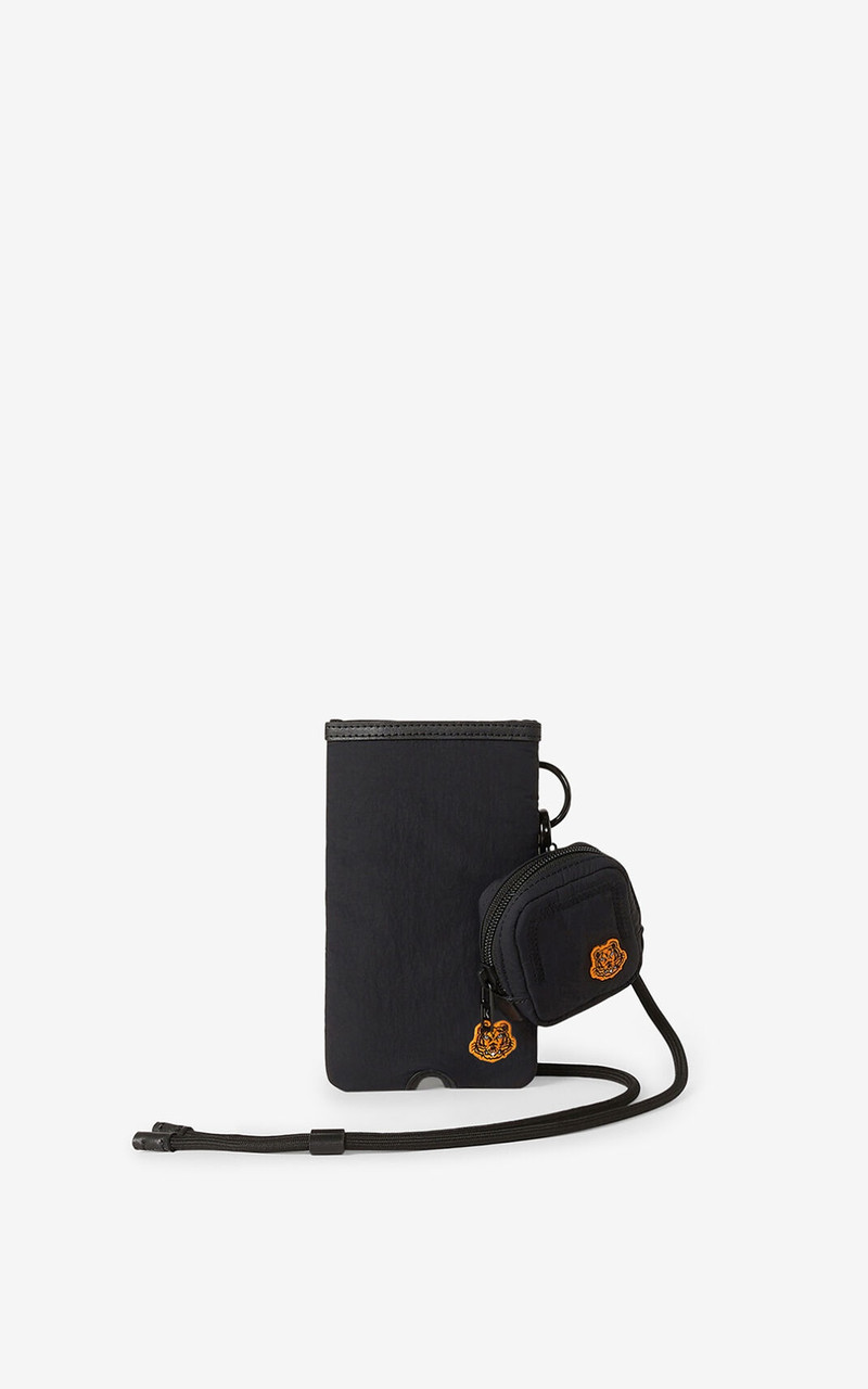Tiger Crest phone and headphones holder with strap 1