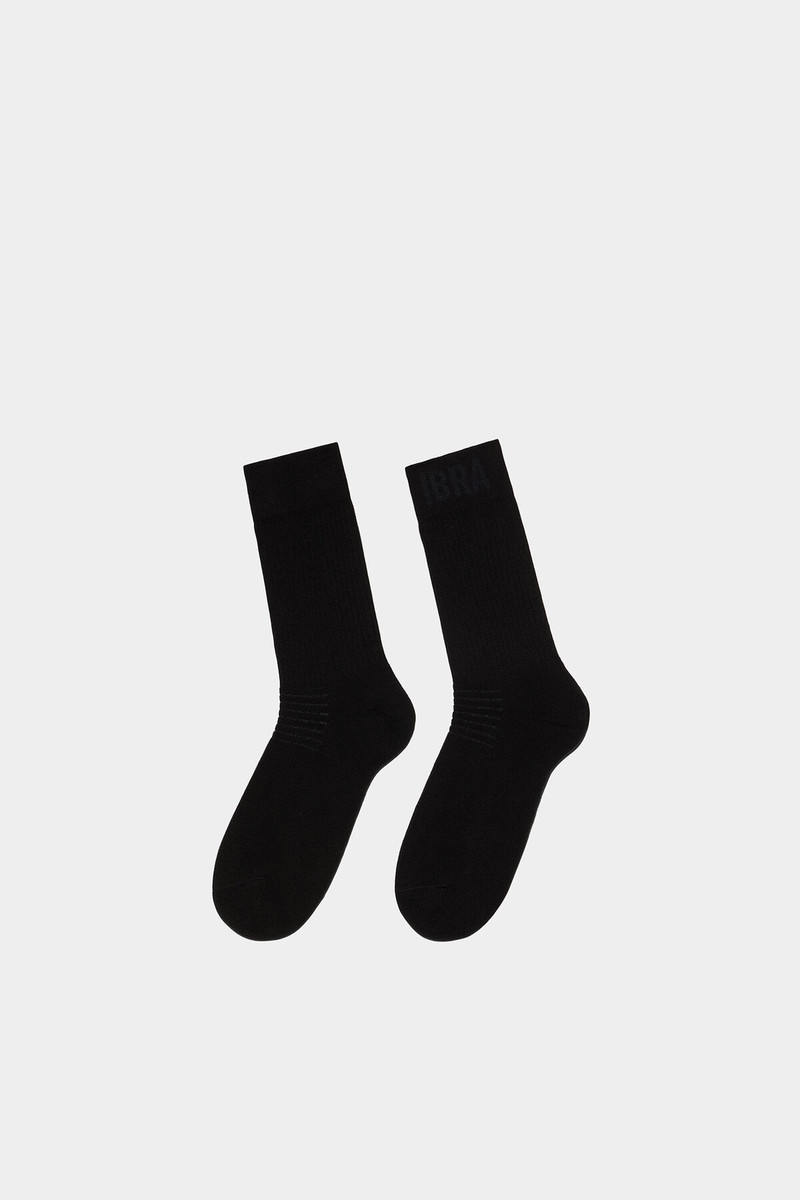 DSQUARED2 IBRA BLACK ON BLACK MID-CREW SOCKS outlook
