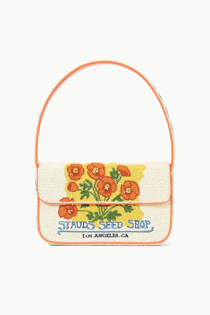 STAUD TOMMY BEADED BAG CALIFORNIA POPPY 1