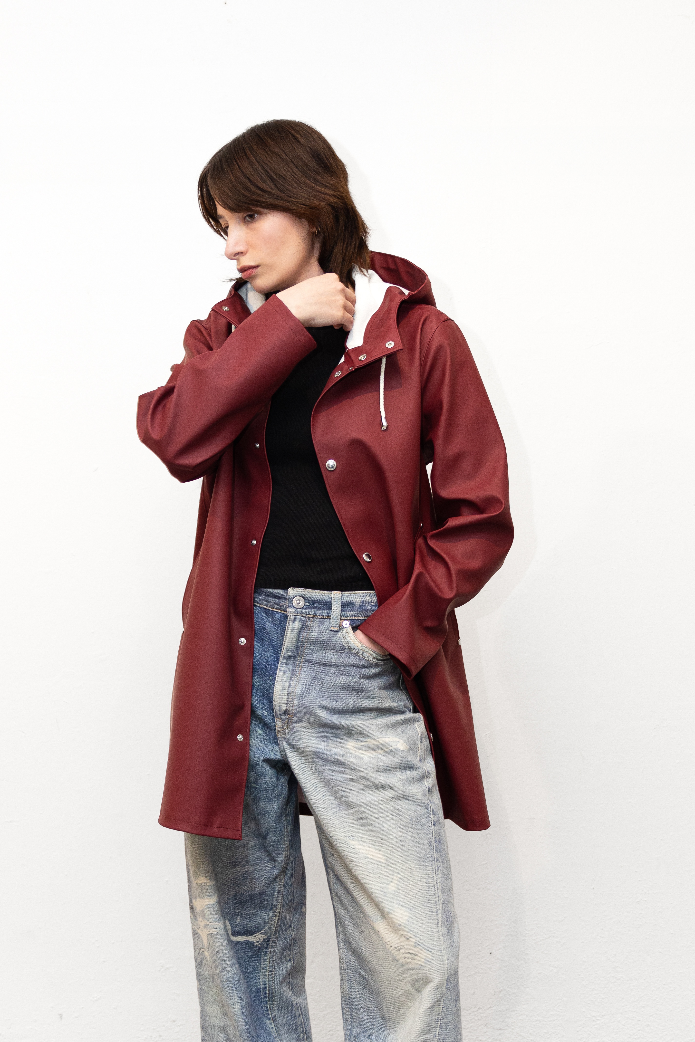 Stockholm Raincoat Burgundy - 2