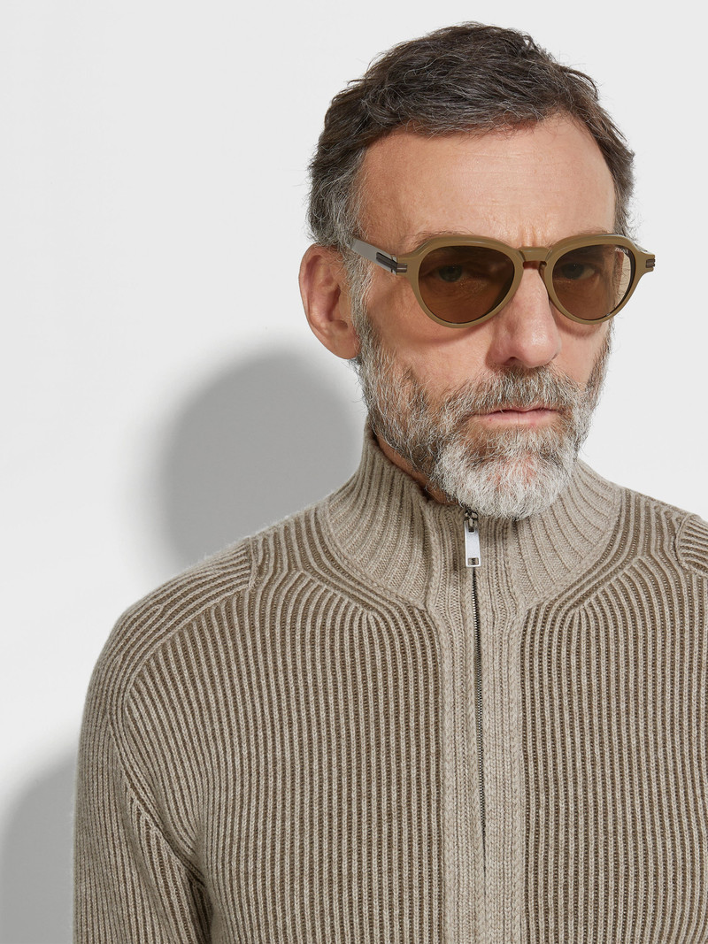LIGHT BROWN ACETATE SUNGLASSES 4