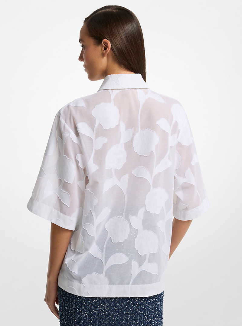 MICHAEL KORS COLLECTION Floral Fil Coupé Cotton Shirt outlook
