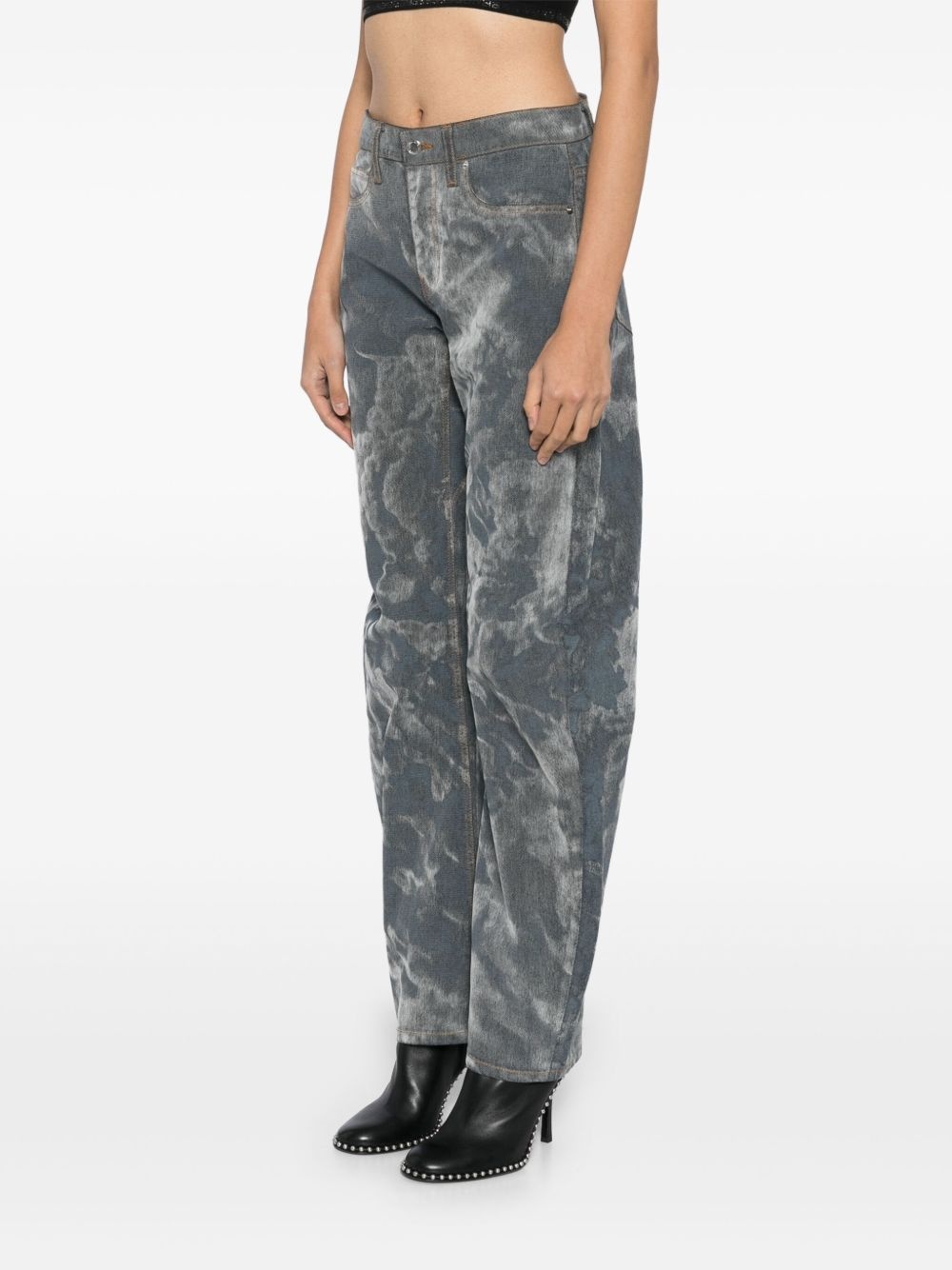 low-rise bowed gusset jeans - 3