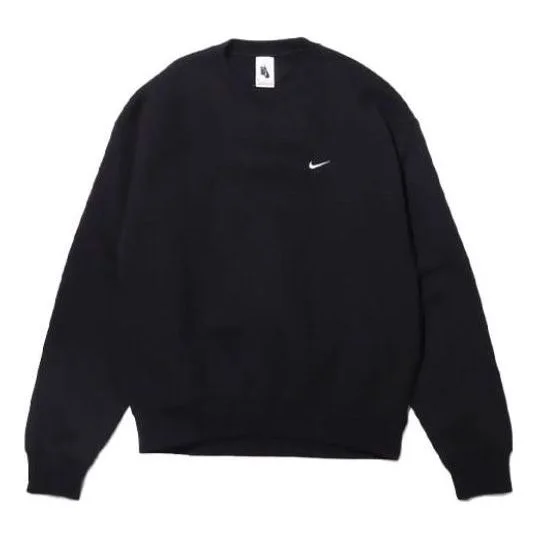 나이키 실험실 양털 선원 단단한 색깔 체재 온난한 스포츠 둥근 목 Pullover 검정 DA0318-010 - 1