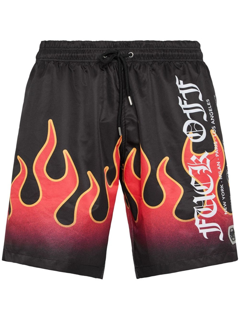 flame-print swim shorts 1