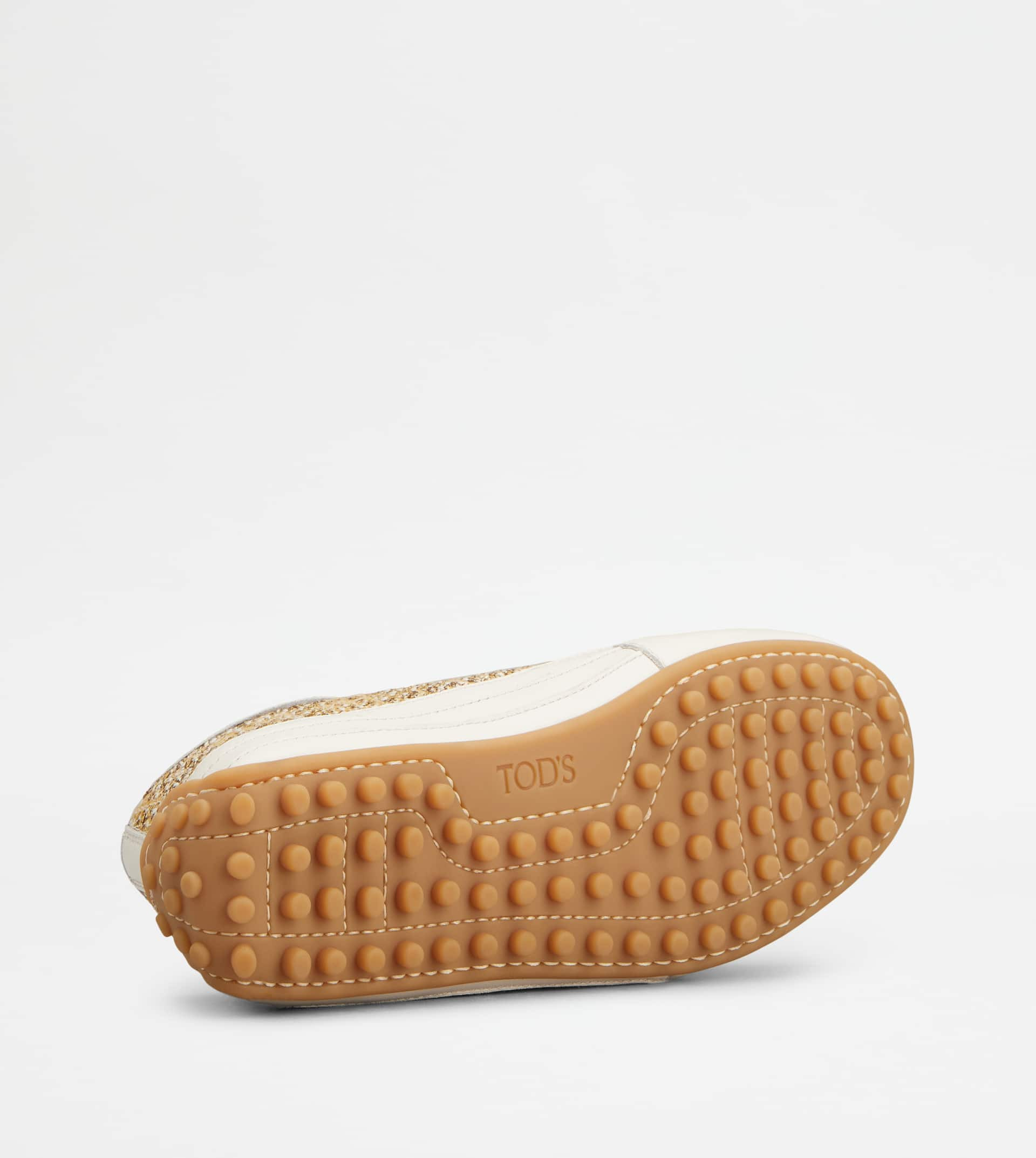 SNEAKERS IN FABRIC AND LEATHER - WHITE, BEIGE, BROWN - 4