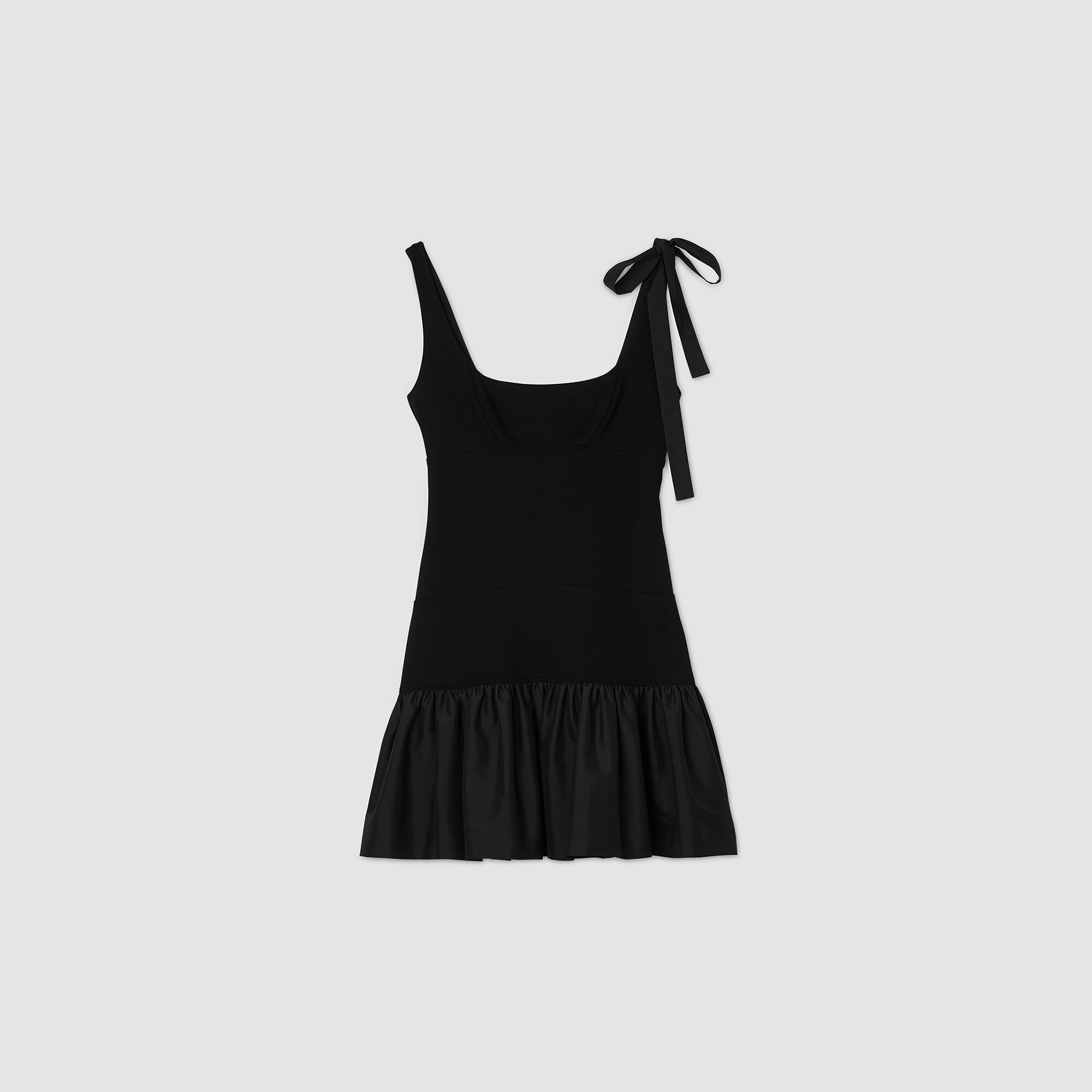 DUAL-MATERIAL SHORT DRESS - 1