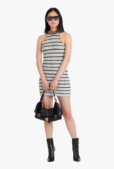 Balmain Short black and white tweed dress outlook