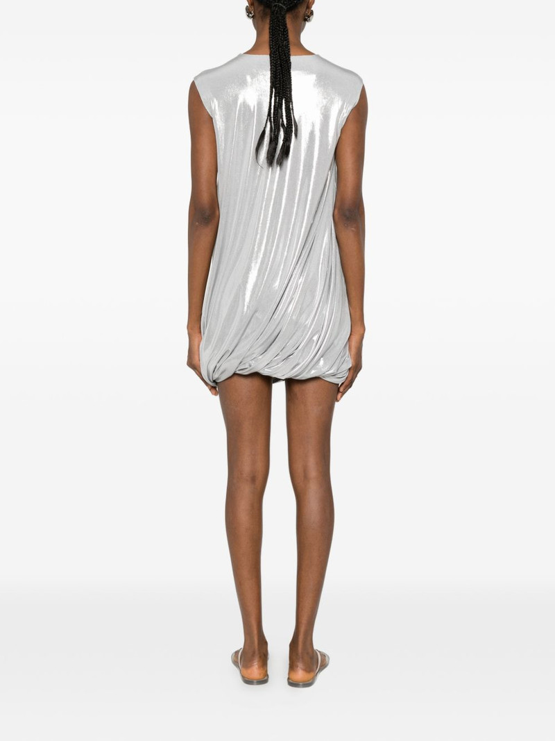 metallic draped mini dress 4