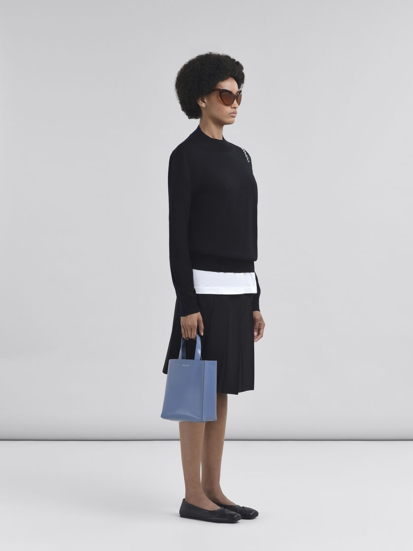 BLACK WOOL BLEND SKIRT WITH MARNI SYMBOL - 5