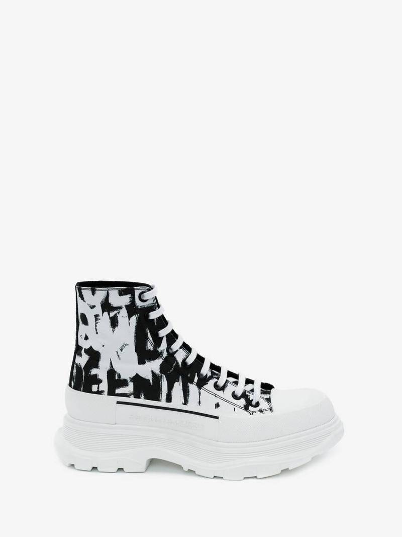 Mcqueen Graffiti Tread Slick Boot in White 1