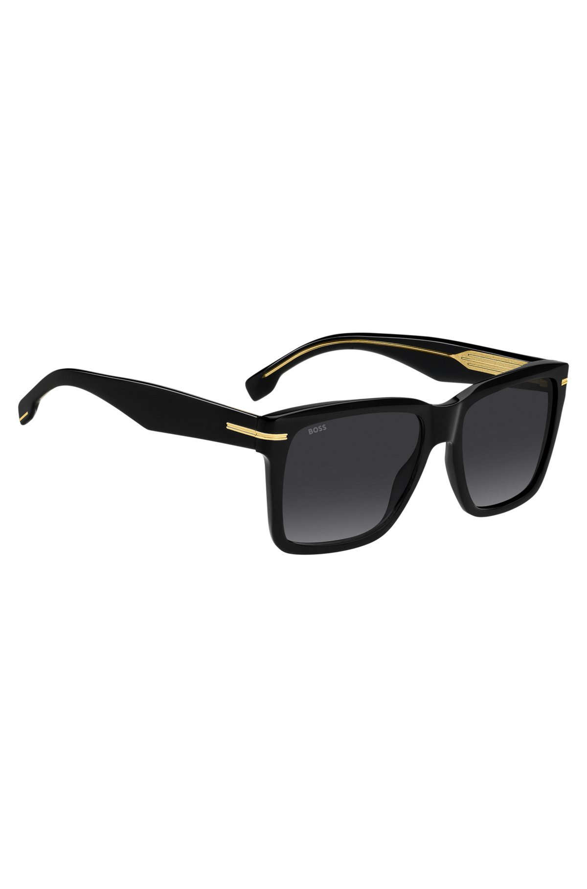 BLACK-ACETATE SUNGLASSES WITH GOLD-TONE TRIMS - 4