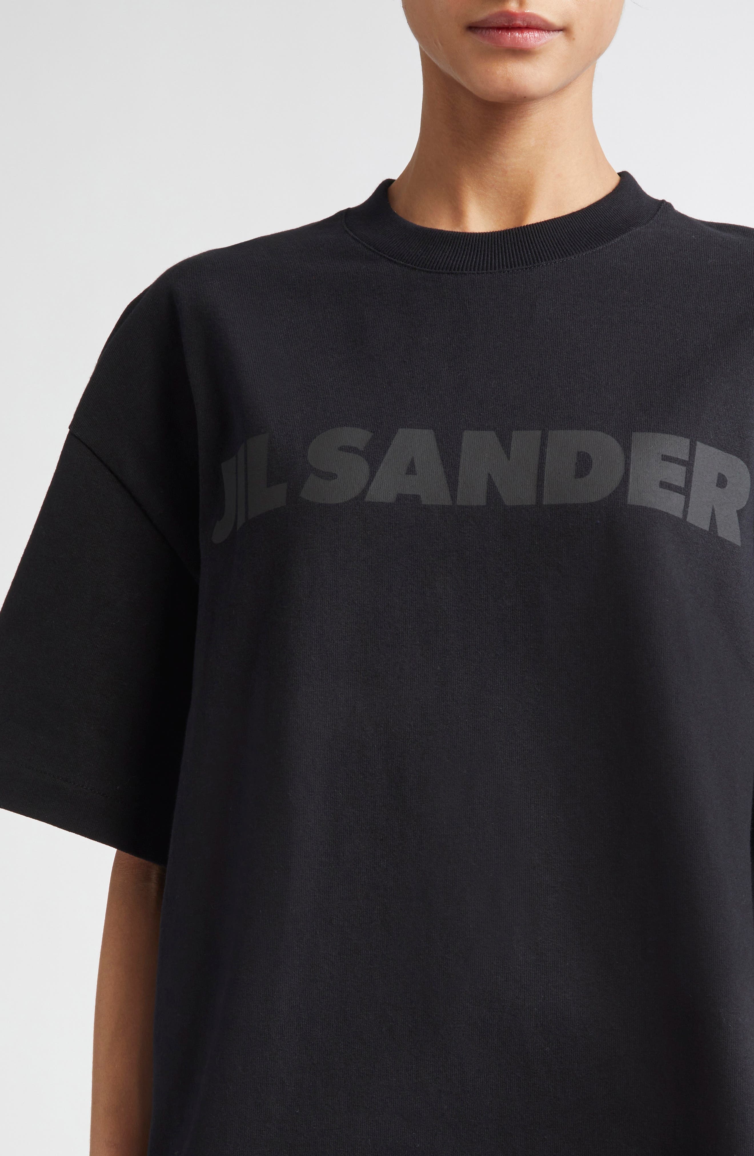 Jil Sander Boxy Logo Graphic T-Shirt in Black at Nordstrom - 4