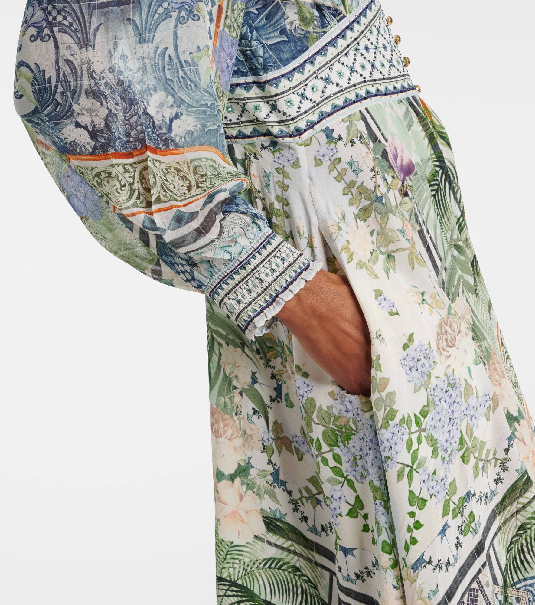 Printed silk crêpe maxi dress - 5