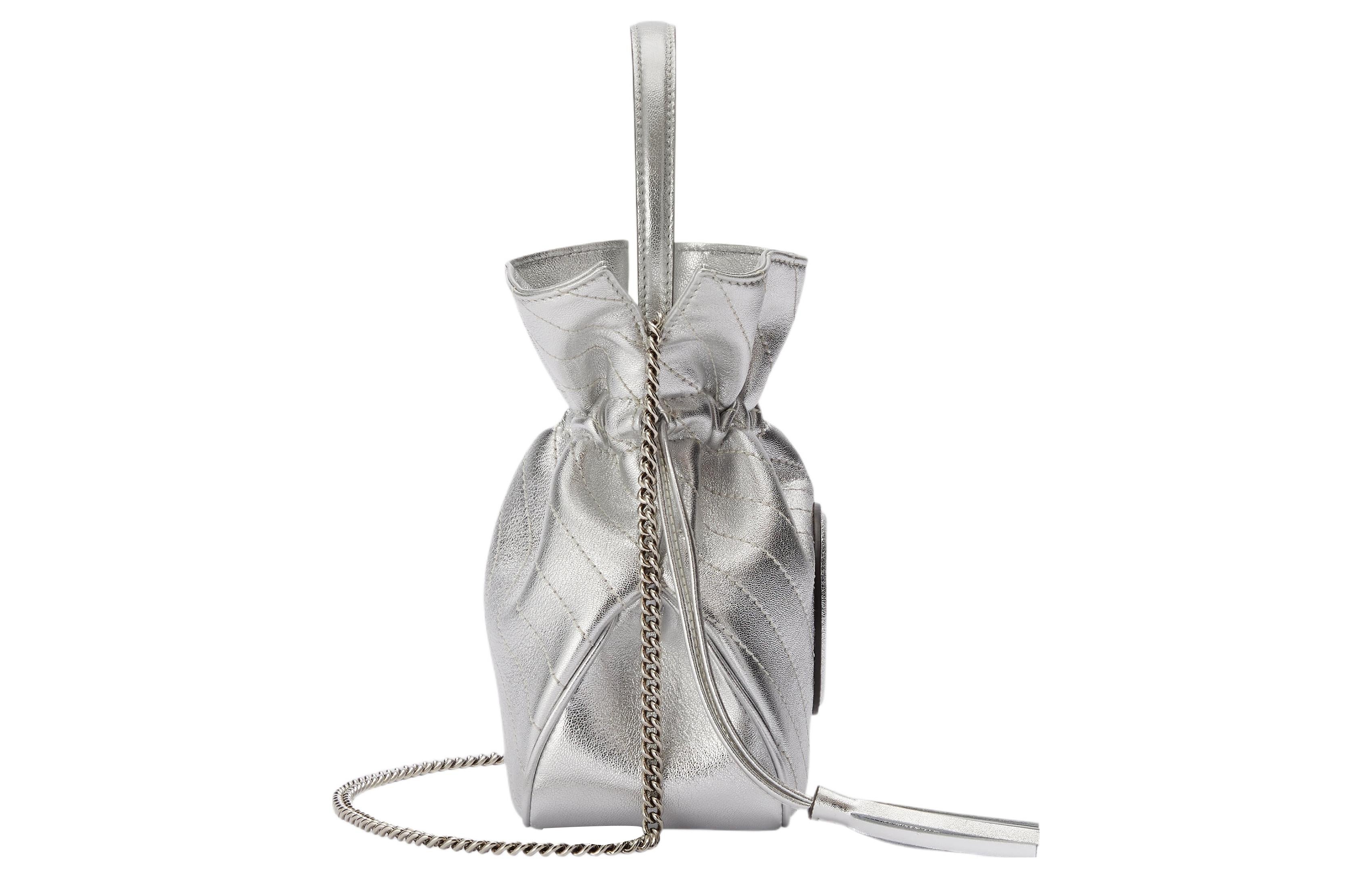 (WMNS) Gucci Blondie Mini Bucket Bag 'Silver Leather' 760313-AACT3-8106 - 4