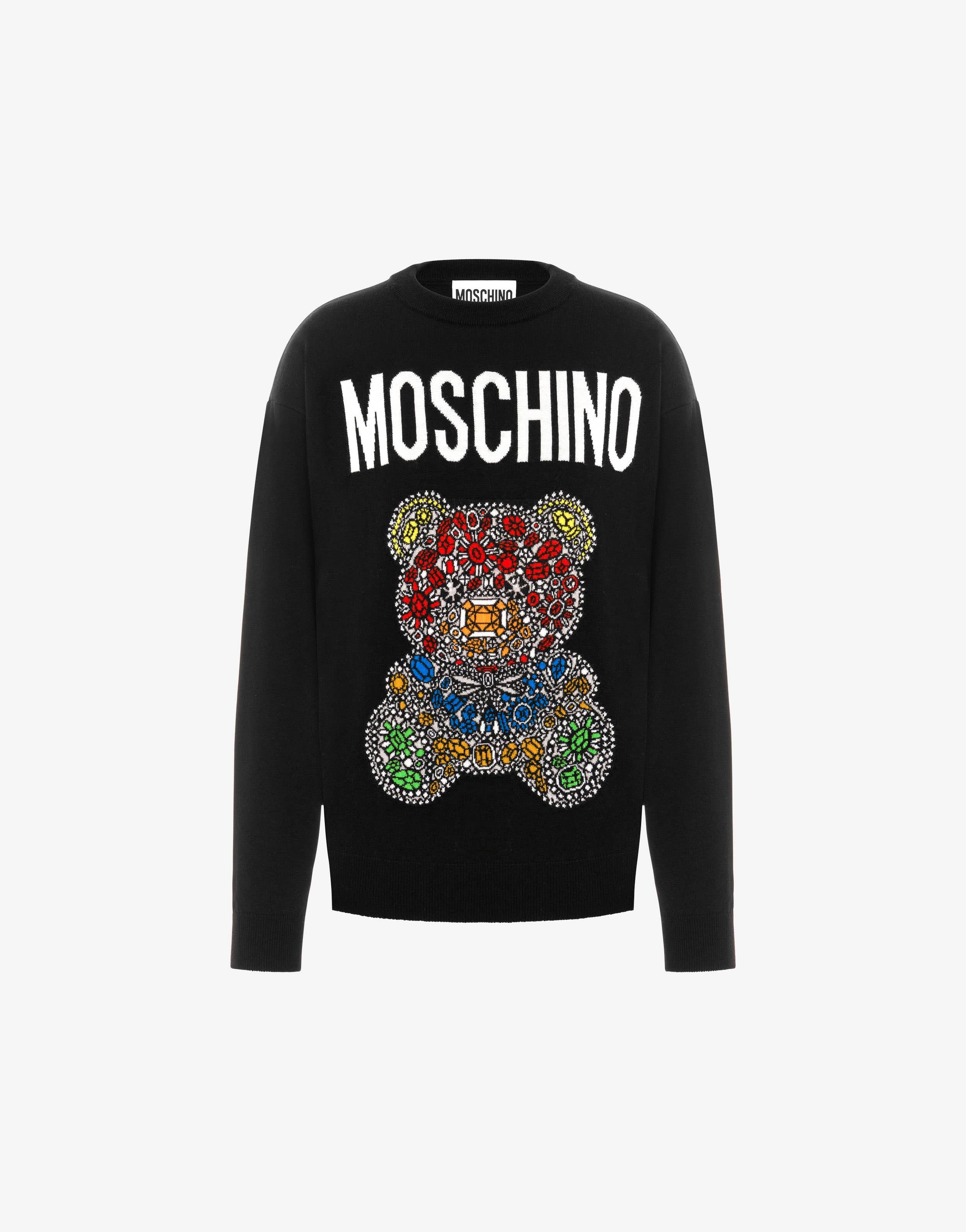 Moschino JEWEL TEDDY BEAR WOOL JUMPER, moschino