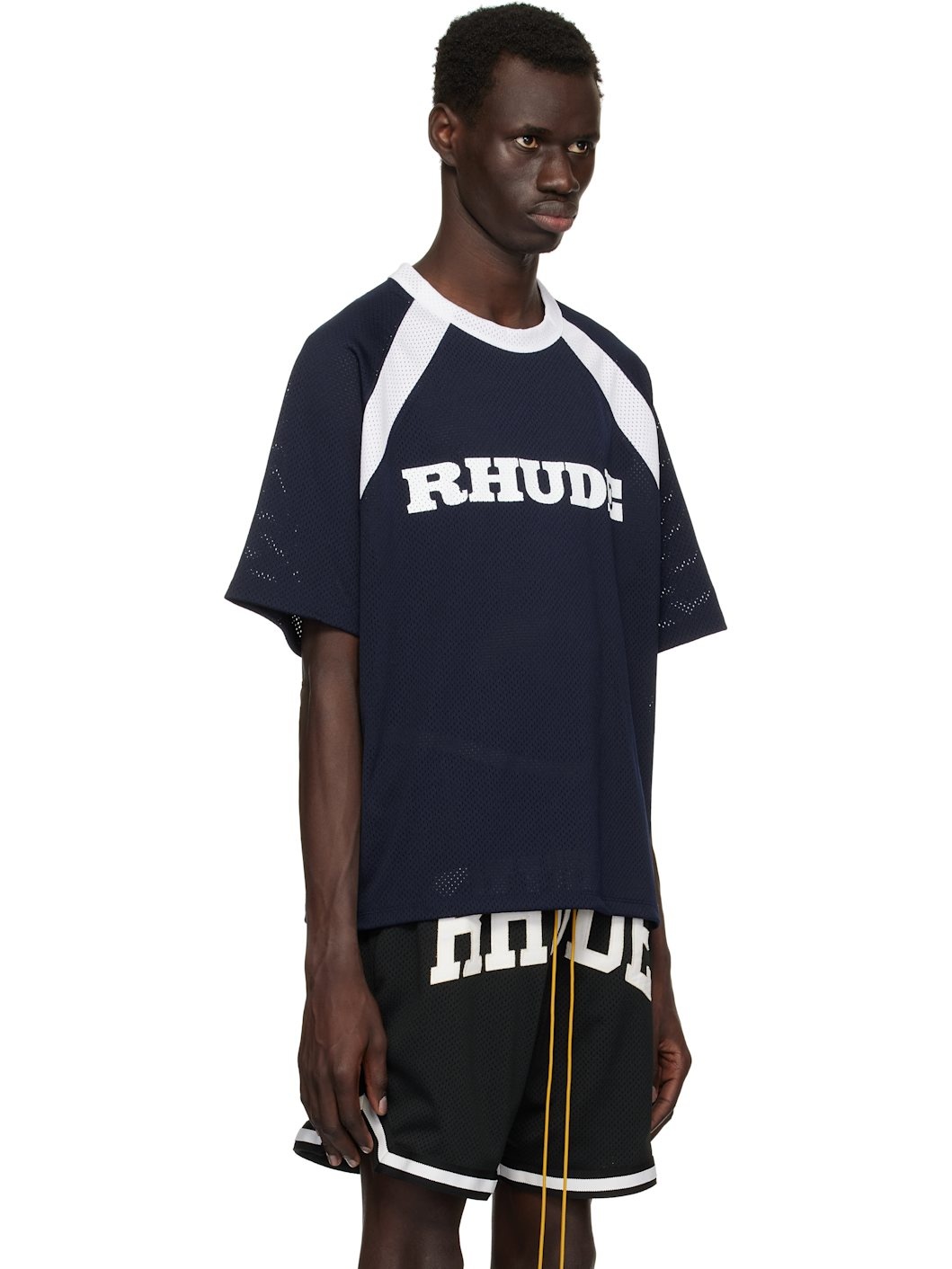 Navy & White Racing Logo Mesh T-shirt - 2