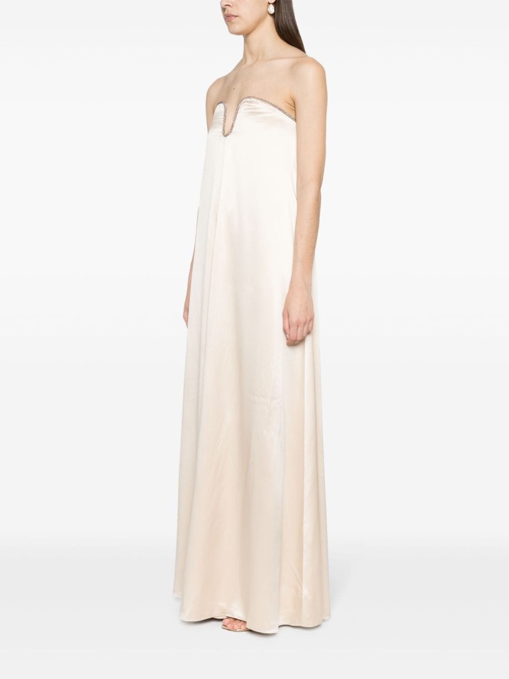 rhinestone satin maxi dress - 3