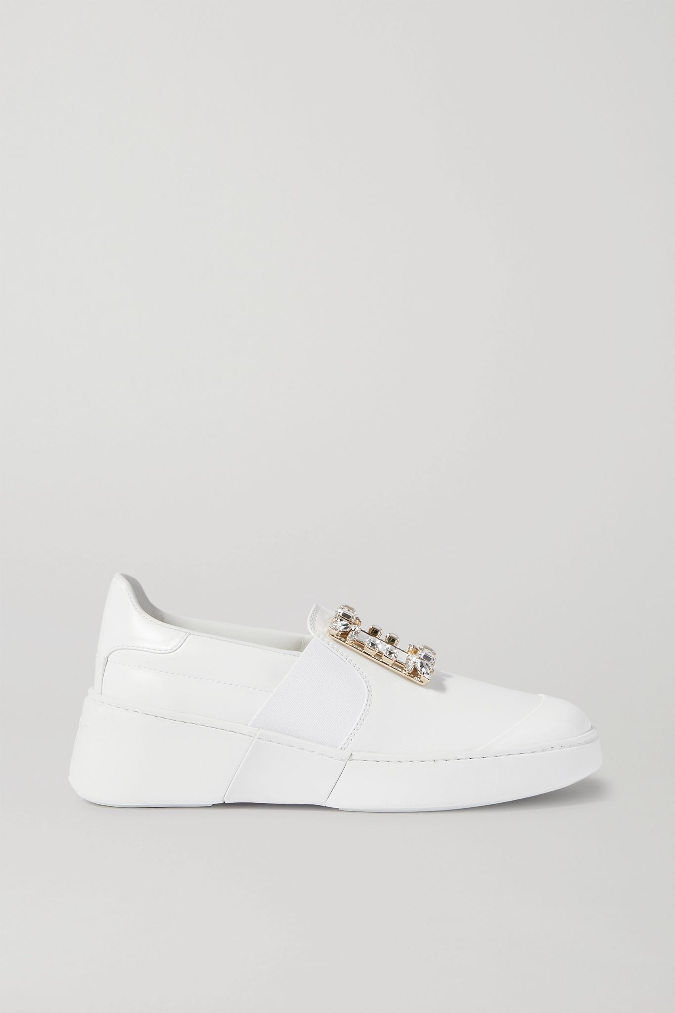 Viv Skate crystal-embellished leather slip-on sneakers - 1