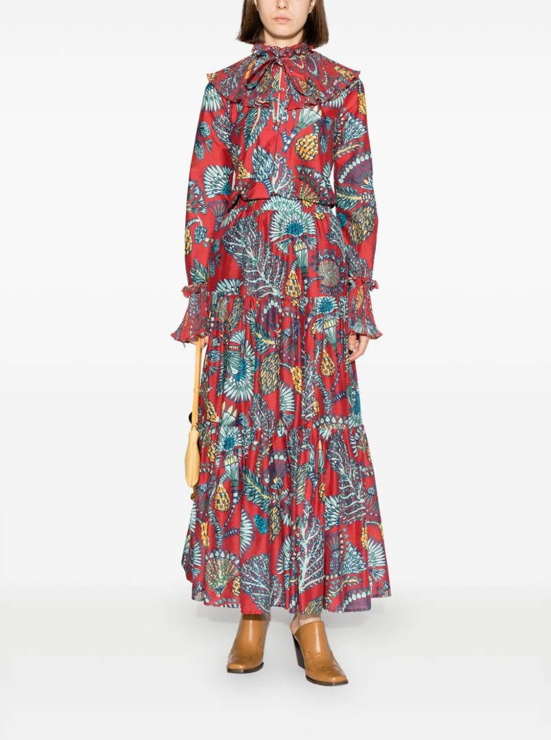 La DoubleJ Big floral-print tiered skirt outlook