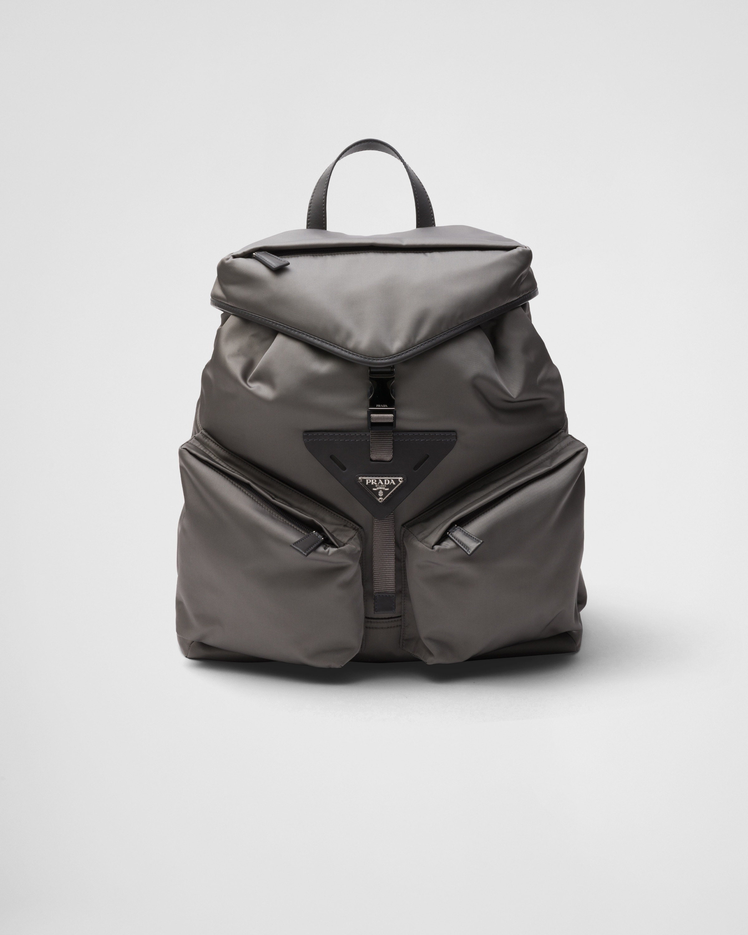 Re-Nylon and leather backpack - 1