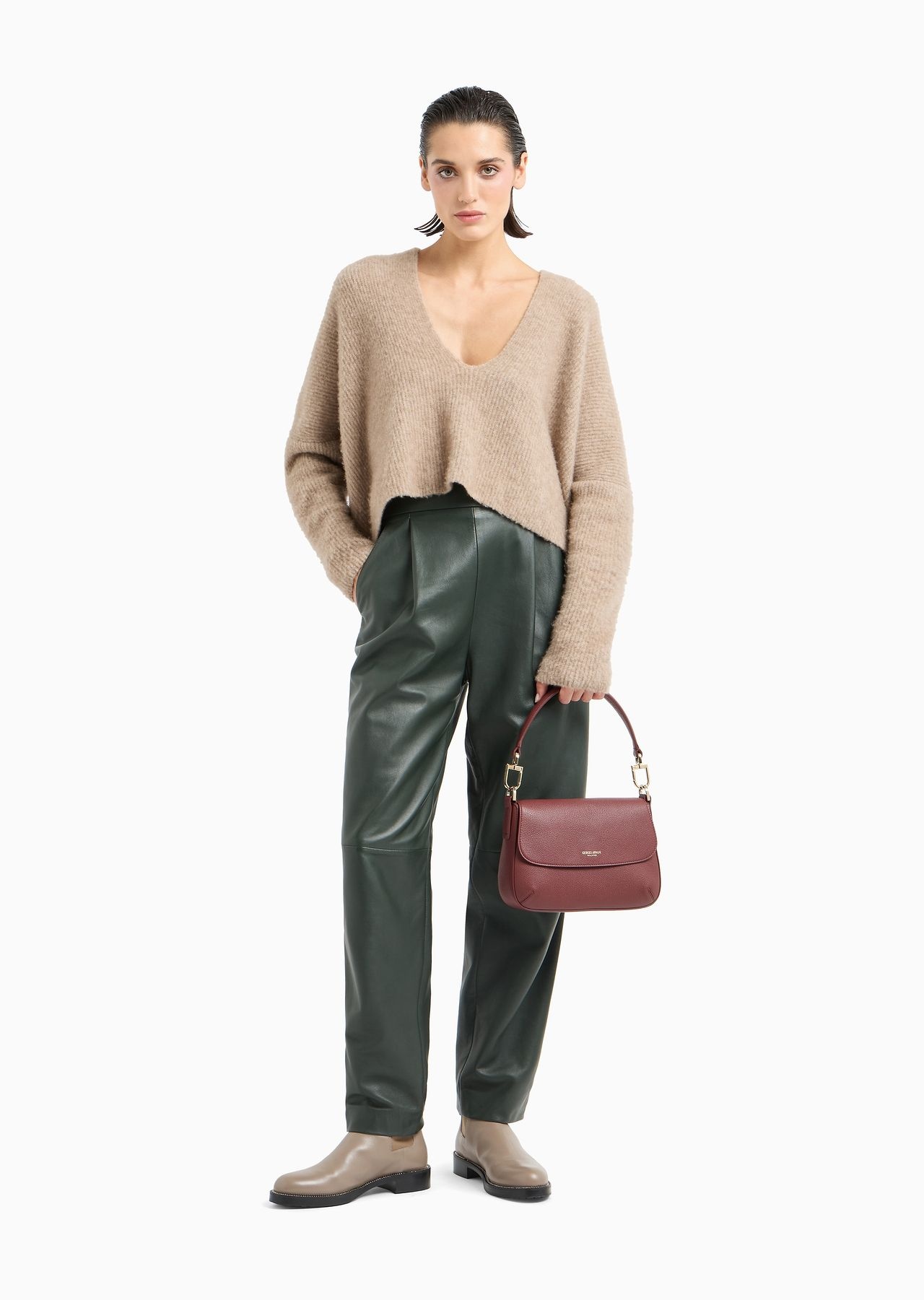 ASV small la Prima Soft pebbled leather handbag - 6