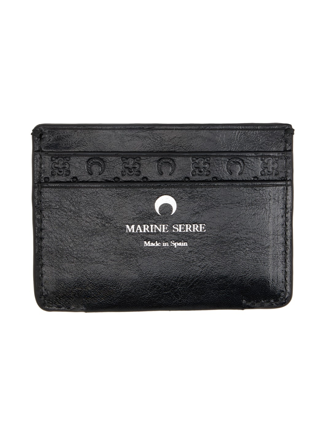 Black Embossed Leather Card Holder - 2