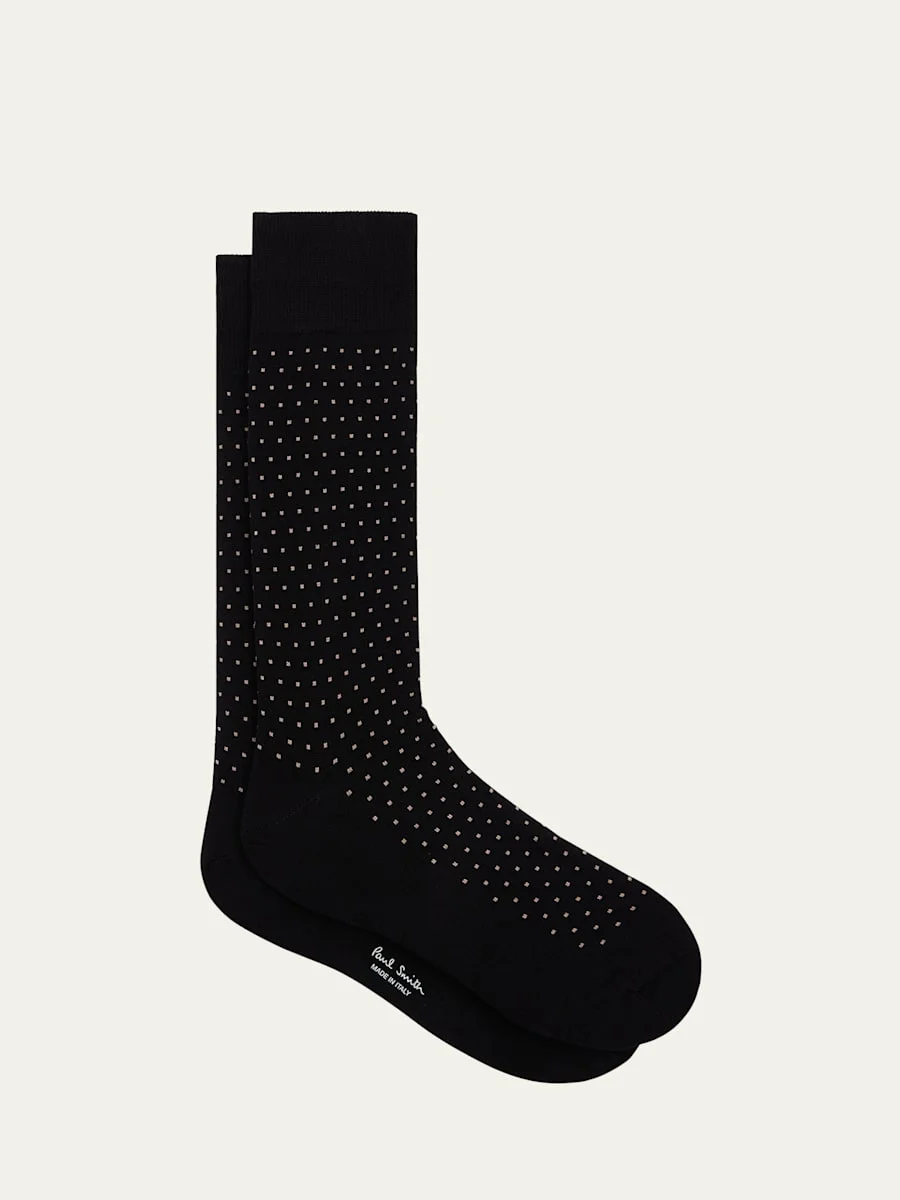 Men's Mini Polka Dot Crew Socks - 1