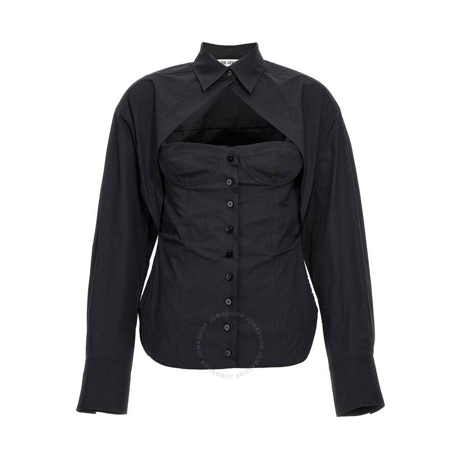 The Attico Black Bustier Cotton Shirt - 1