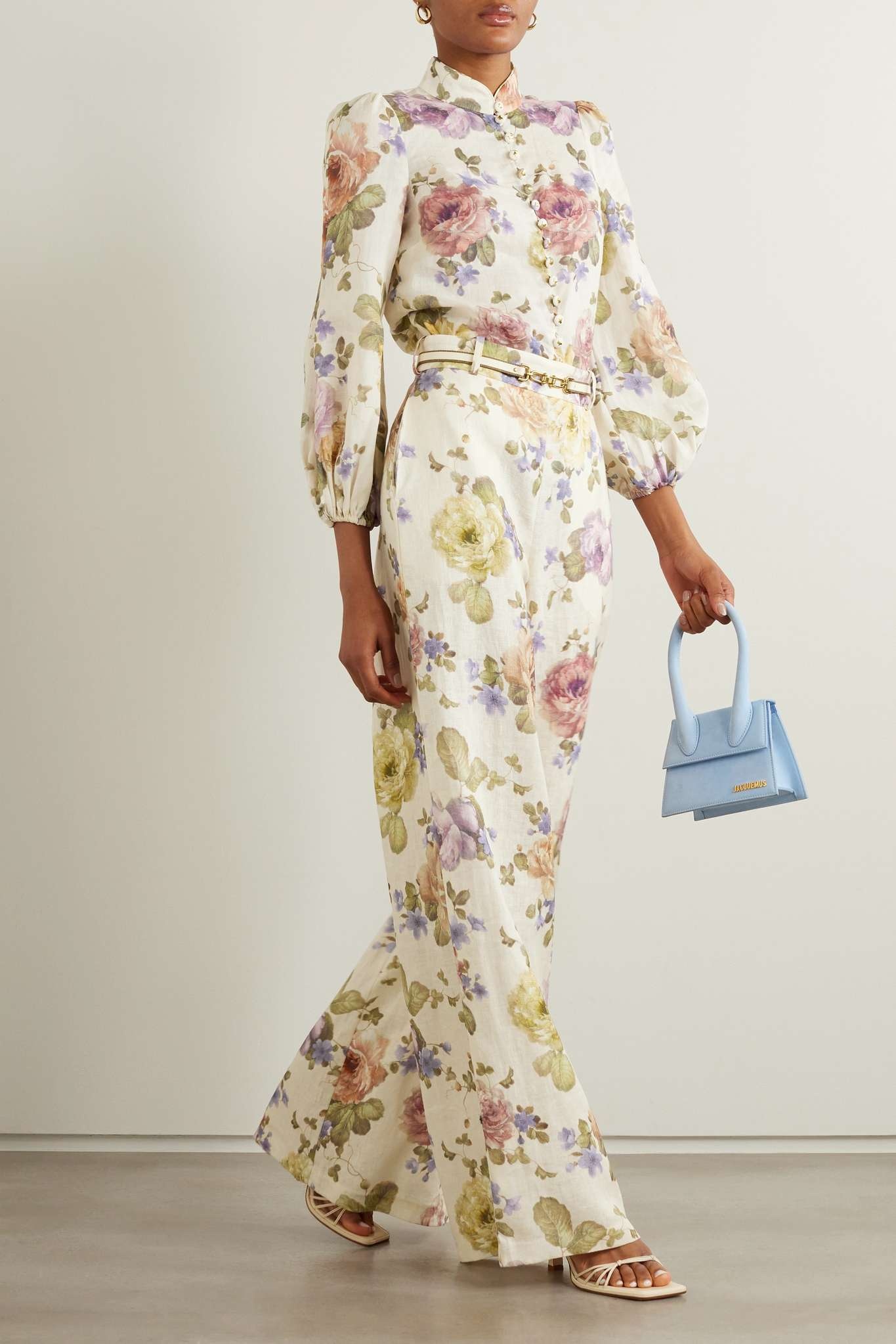 Embellished floral-print ramie-voile blouse - 2