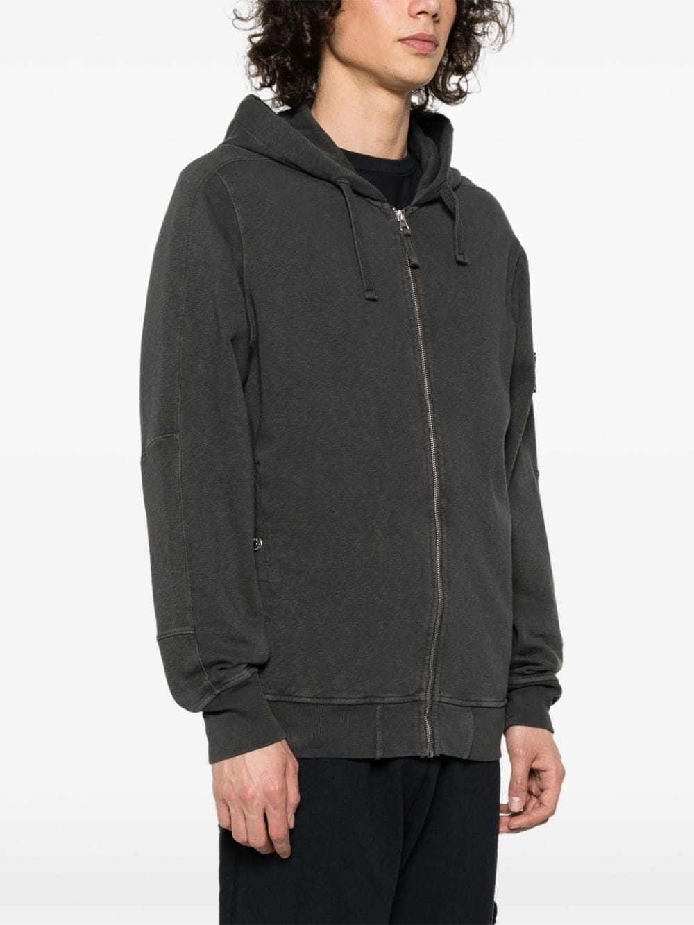 Compass cotton zip-up hoodie - 3