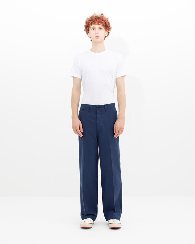 EX WIDE CHINO PANTS NAVY - 3