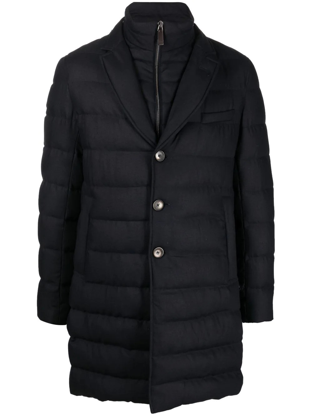 concealed-zip padded coat - 1