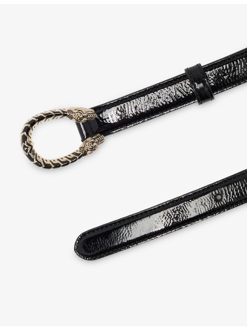 Dionysus Buckle Shiny Leather Belt - 2