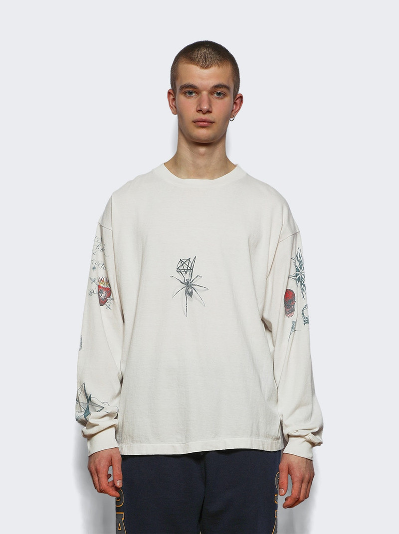 SAINT M×××××× X Dr. Woo Long Sleeve Tattoo T-shirt White outlook