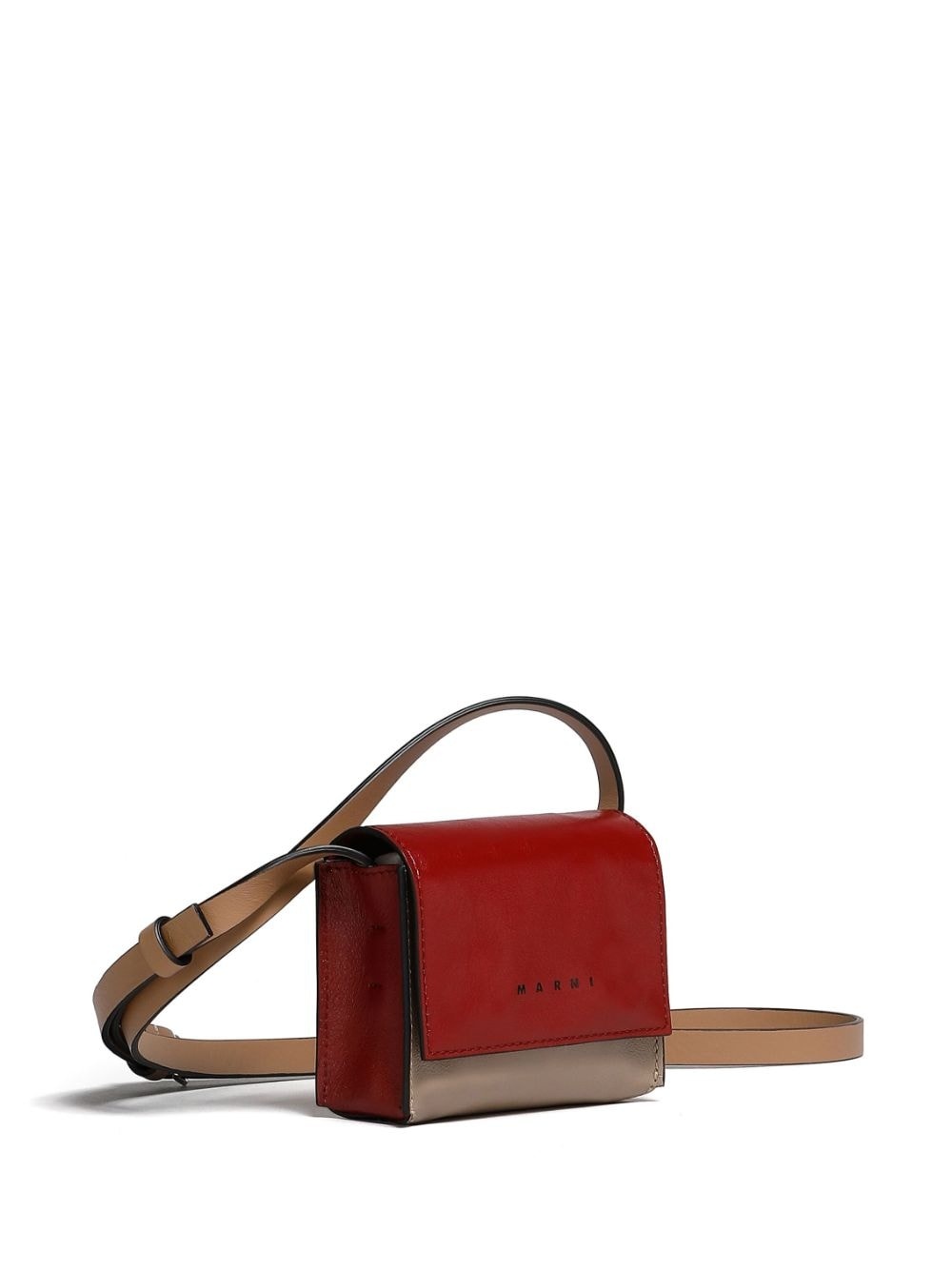 colour-block leather messenger bag - 3