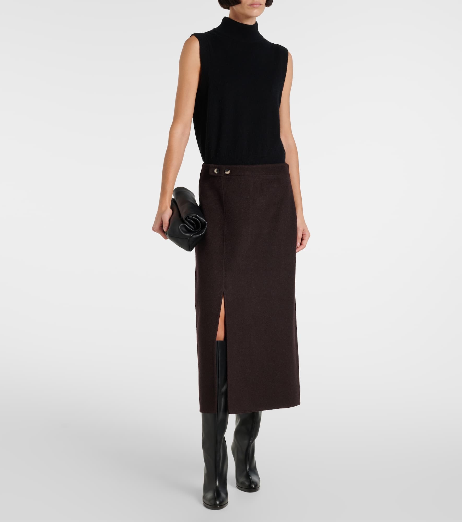 White Label Adrian wool-blend midi skirt - 2
