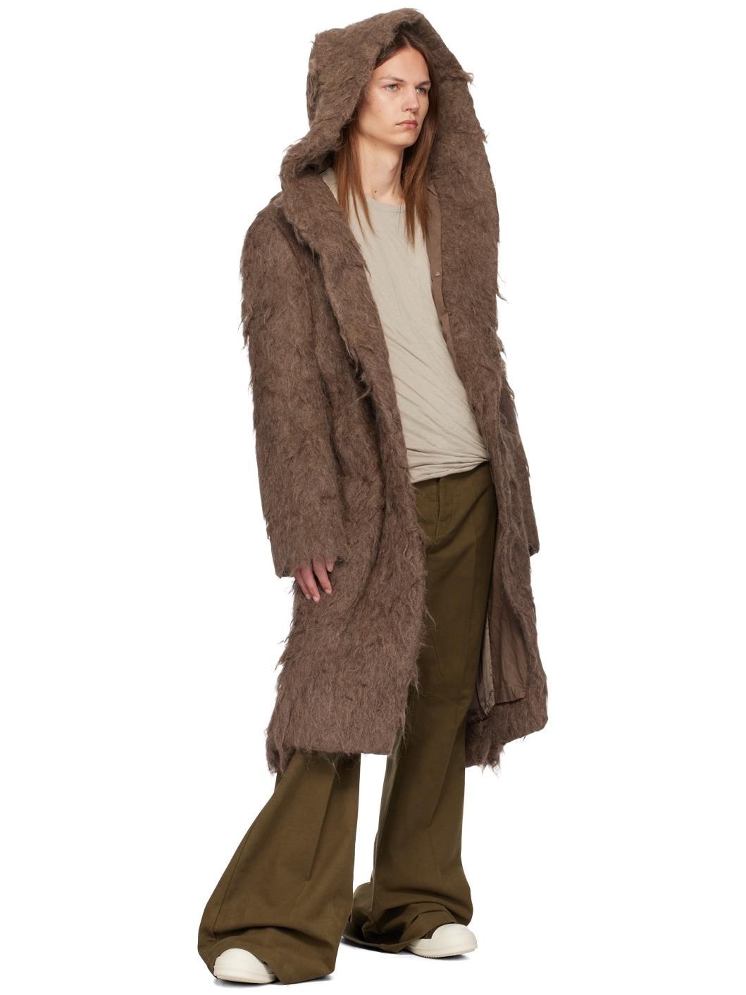 Brown Slim Hoodie Coat - 4