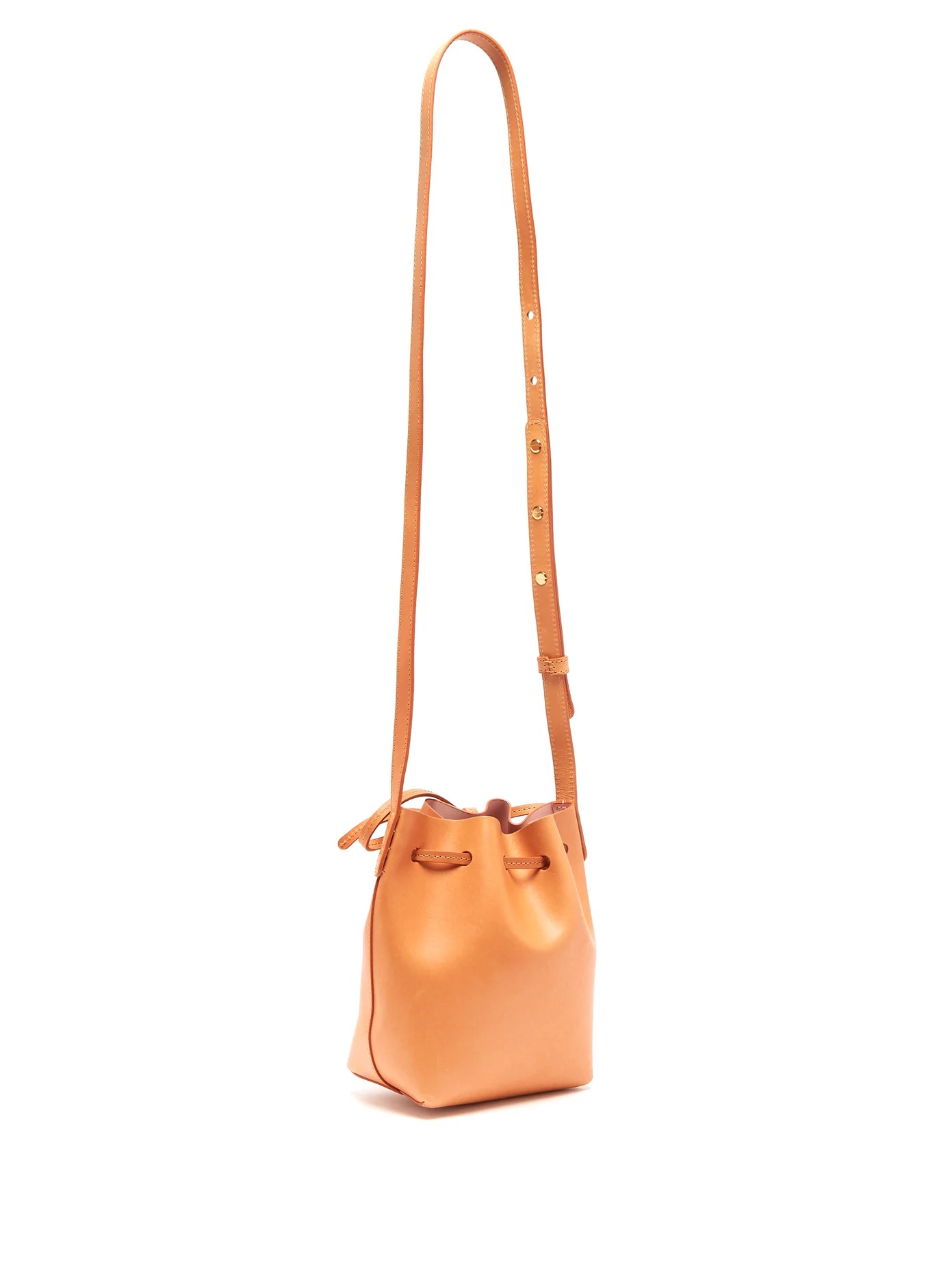 Pink-lined Mini Mini leather bucket bag - 4