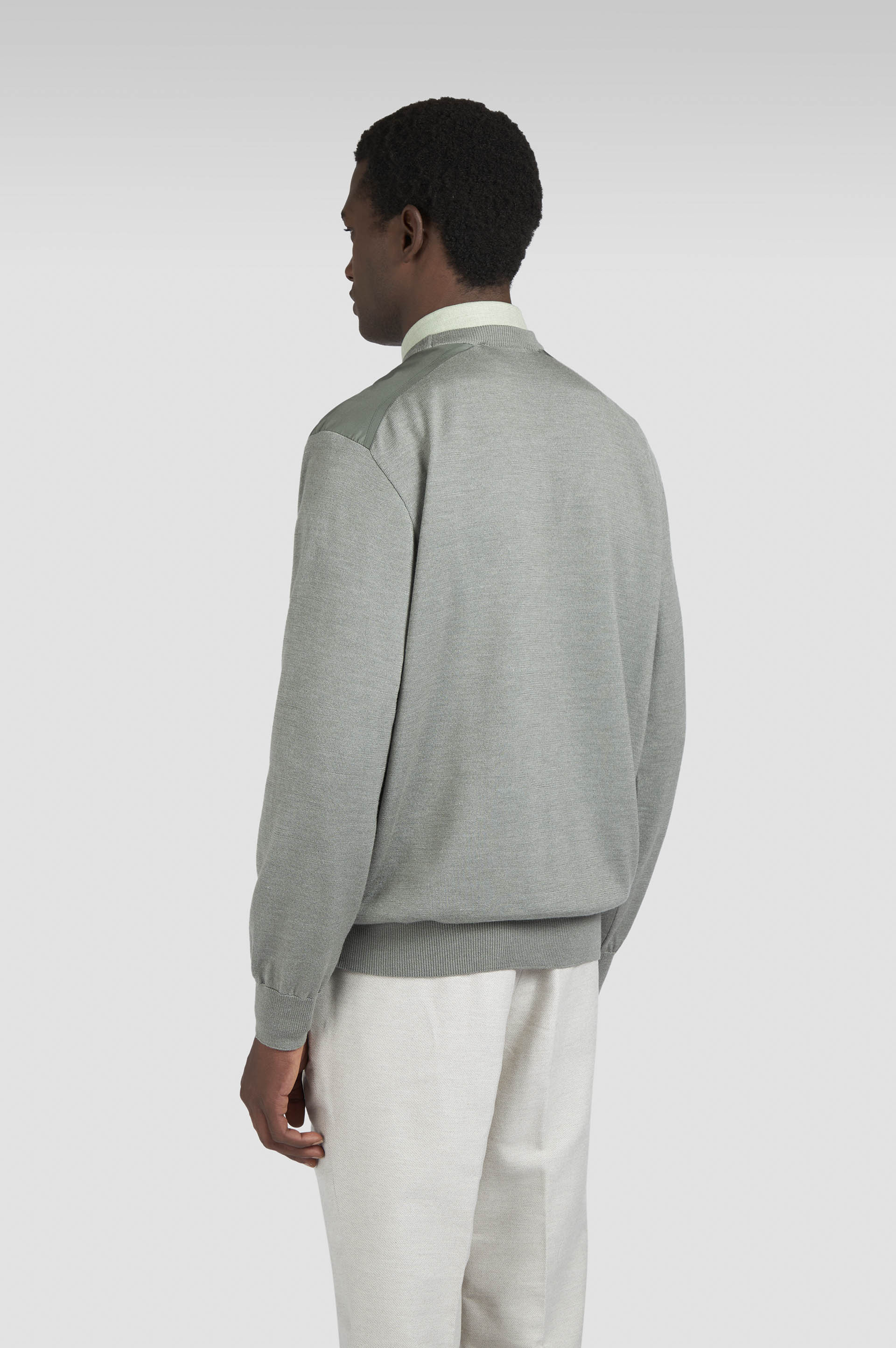 WOOL AND SILK CREWNECK SWEATER - 3