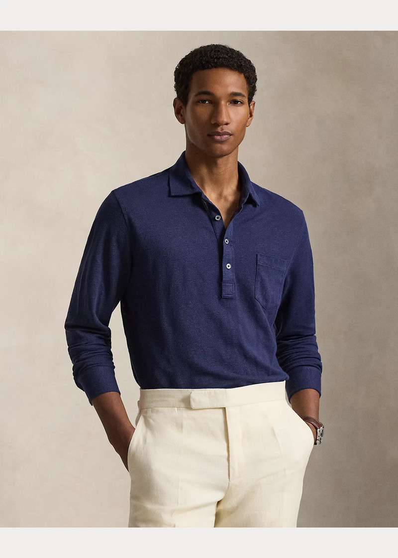 Linen Mesh Polo Shirt 2