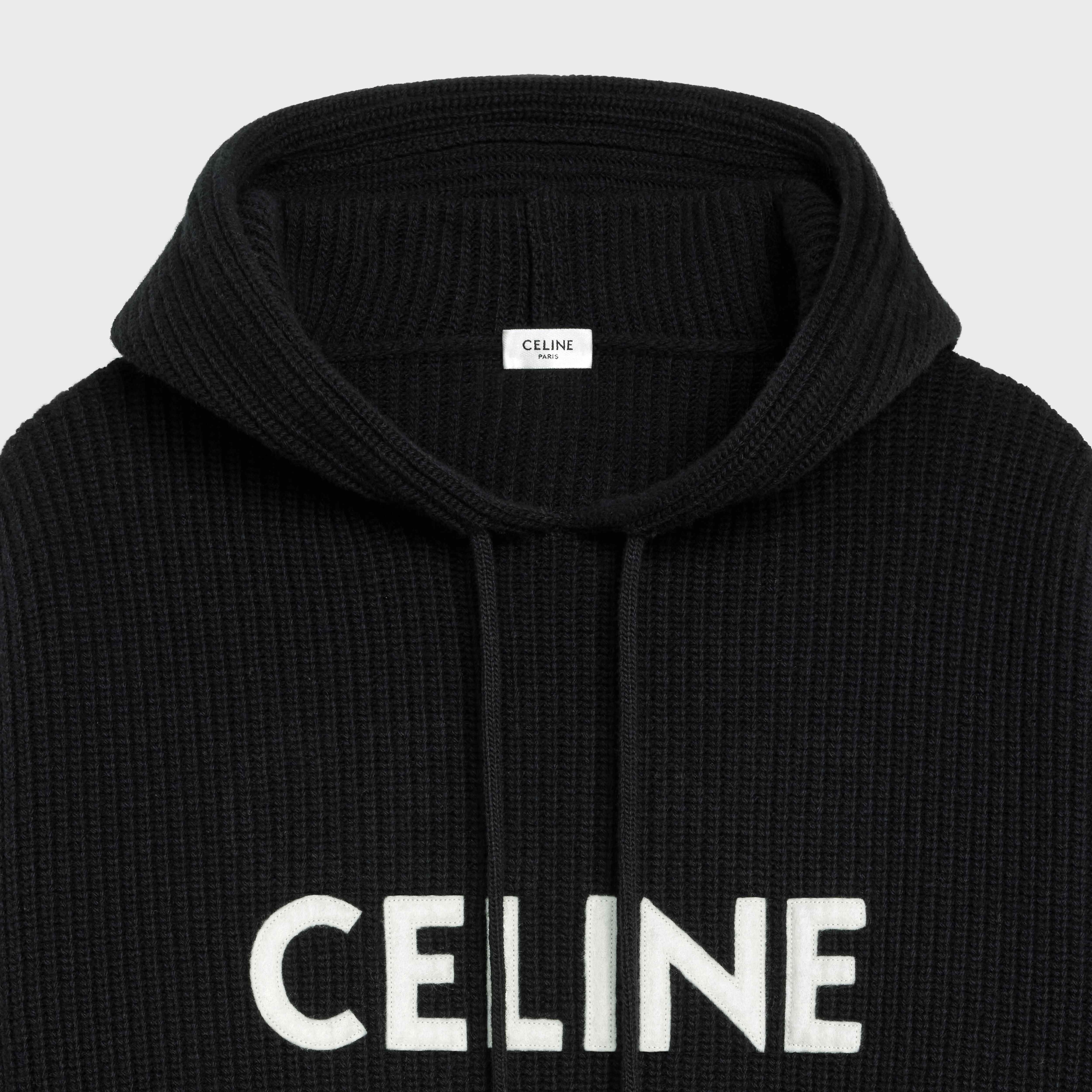 celine hooded sweater in ribbed wool - 4