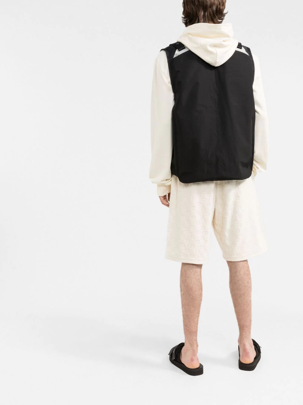 monogram towelling-finish track shorts - 4