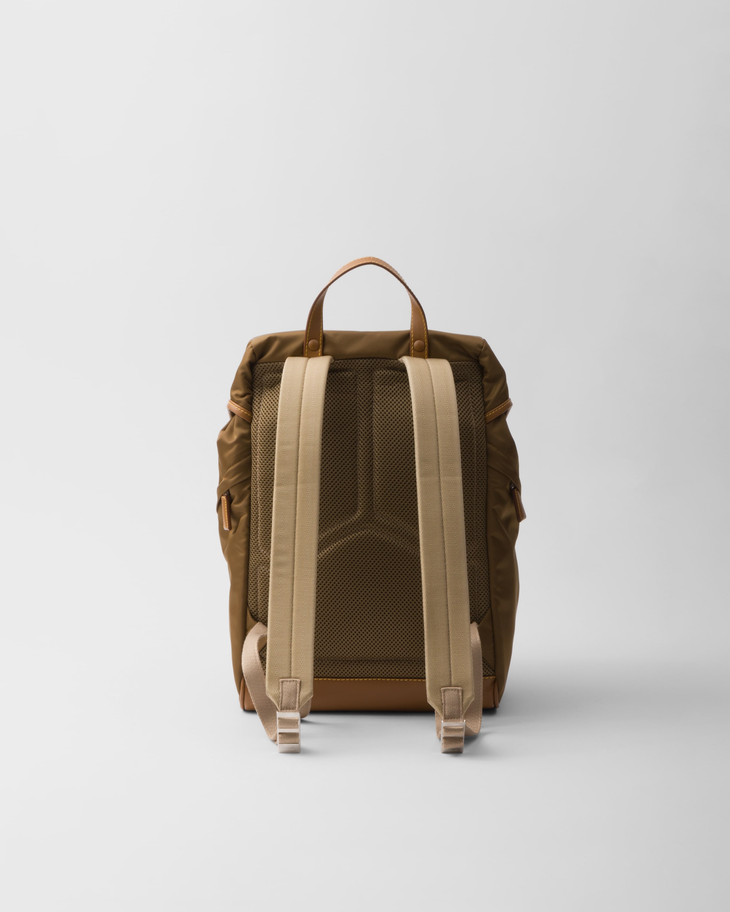 Re-Nylon and leather backpack - 3