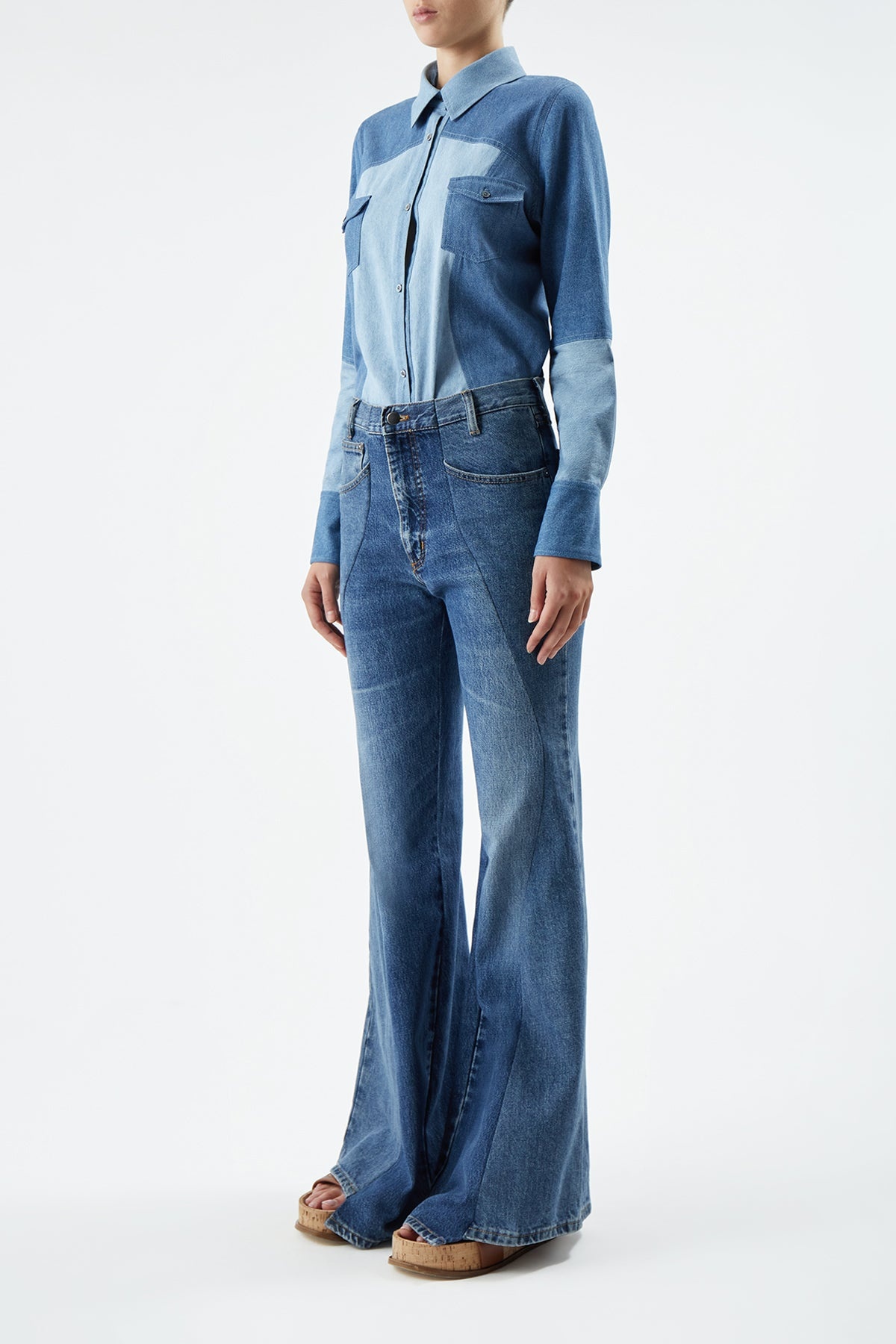 Elly Shirt in Upcycled Denim - 4