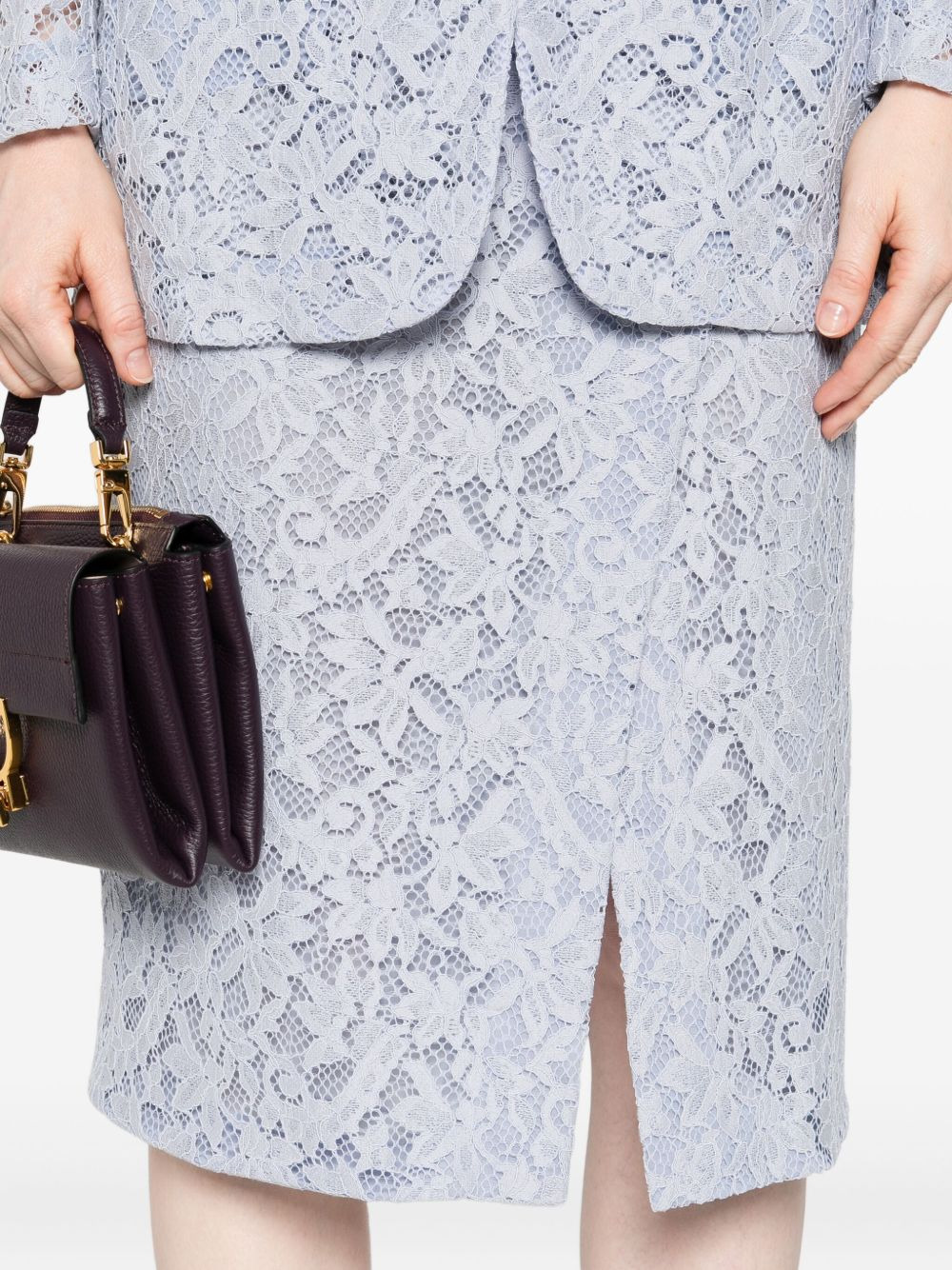 lace floral midi skirt - 5
