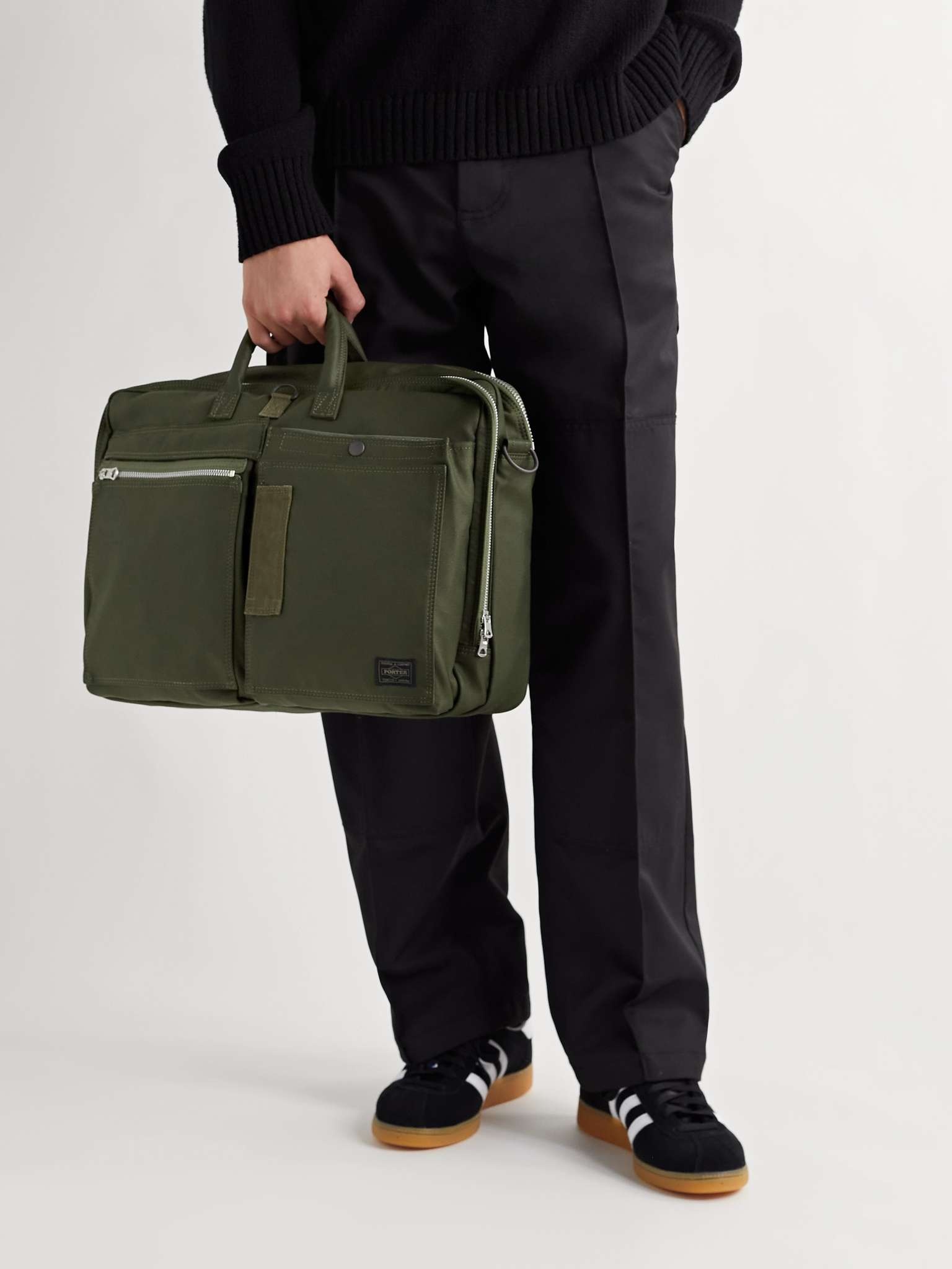 Flying Ace 3Way Webbing-Trimmed Nylon Briefcase - 6