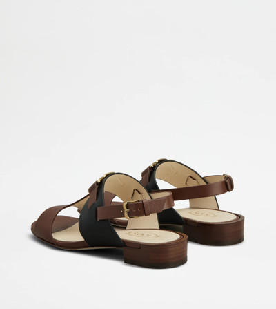 Tod's KATE SANDALS IN LEATHER - BROWN, BLACK outlook